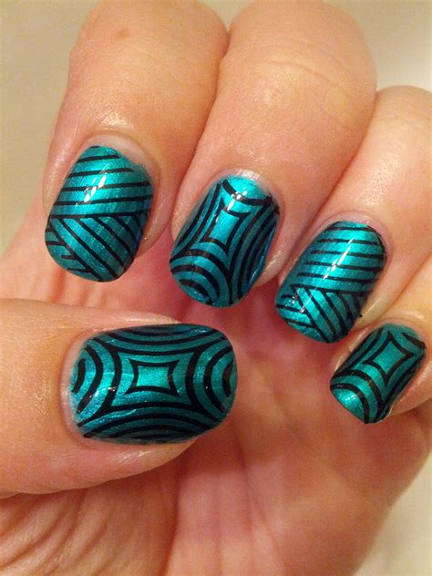 February 28th, 2013 - Fun nails using a stamp with black polish | Fun ...