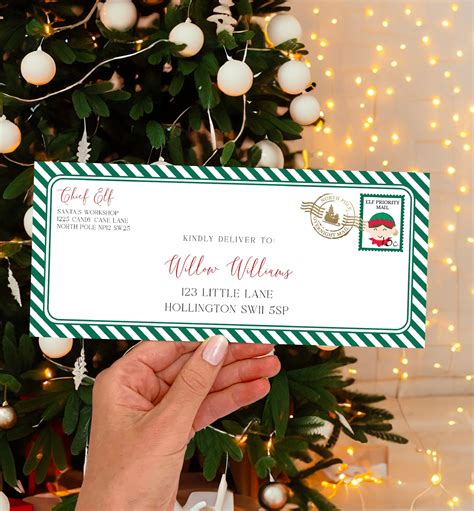Printable Envelope Template Christmas | Rossy Printable