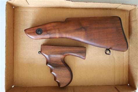 tommy gun wood stock  foregrip    auctions  hibidcom