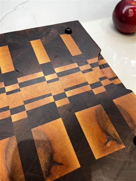 Walnut Maple & Cherry End Grain Butcher Block Cutting Board