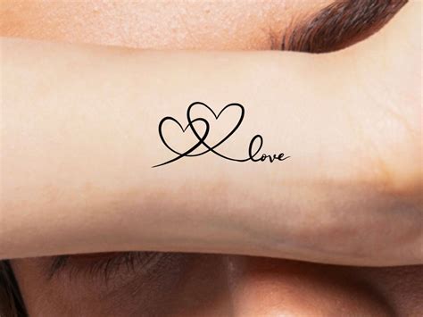 Connecting Hearts Love Temporary Tattoo - Etsy