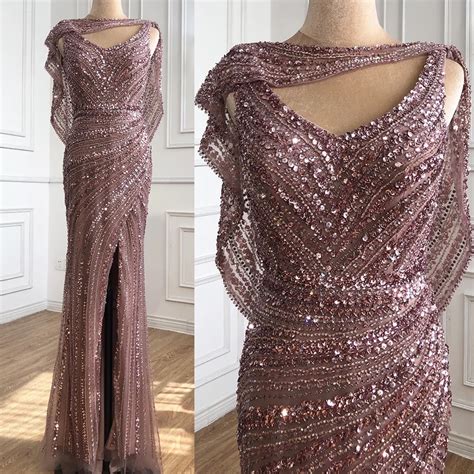 Heavily Beaded Crystal Long Evening Gown - Made To Order, Evening