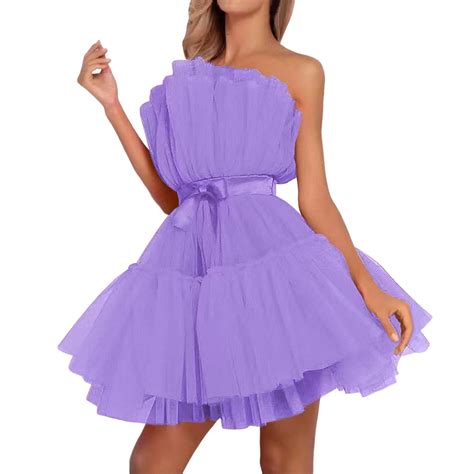 Ediodpoh Tulle Dress Women off Shoulder Short Puffy Prom Dresses