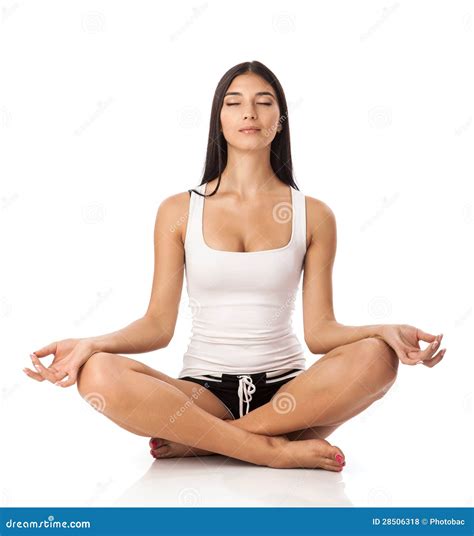 Young Woman Sitting in Lotus Position Stock Photo - Image of concept