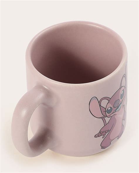 Caneca Stitch Rosa - Riachuelo | Caneca em cerâmica Lilo & Stitch Angel 100ml rosa | FANLAB