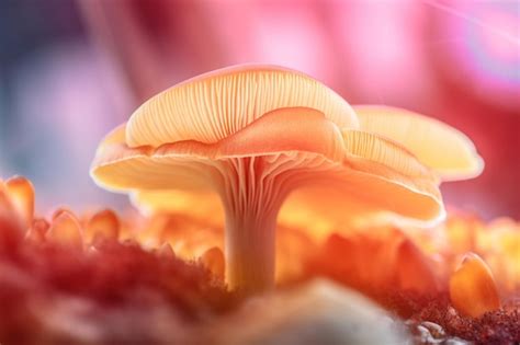 Premium AI Image | A mushroom in a pink glass