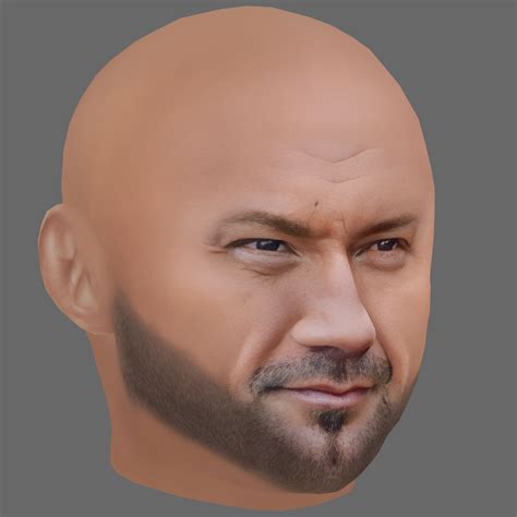 artstation dave bautista head  poly head  game game assets