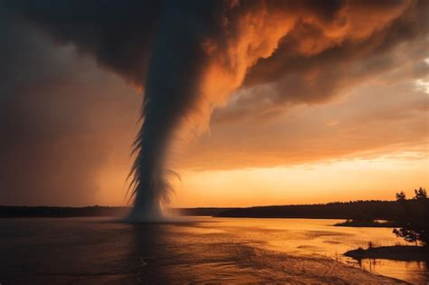 Premium Photo | Tornado forming against a backdrop of storm clouds