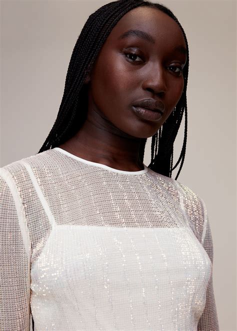 Pale Pink Sarai Sequin Top | WHISTLES