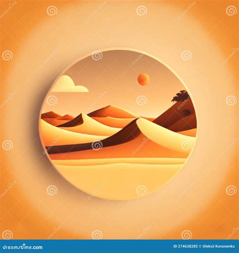 Desert Landscape. Sunny Landscape View Remote Desert. Desert Landscape