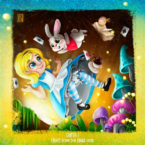 Алиса в стране чудес в стиле 2D, Детский на Illustrators.ru