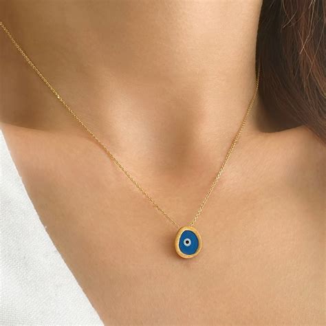 greek evil eye necklace blue evil eye choker lucky charm necklace
