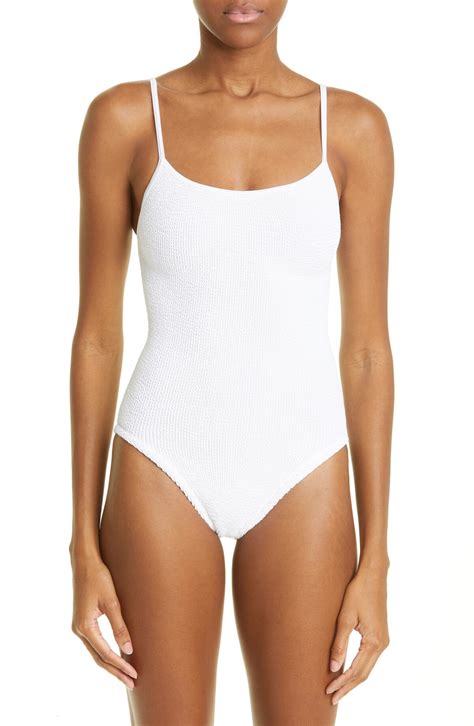 Shop White One Piece Swimsuits Hunza G Women | Editorialist