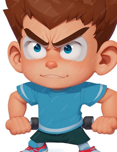 Premium AI Image | A determined boy cartoon character with a determined ...