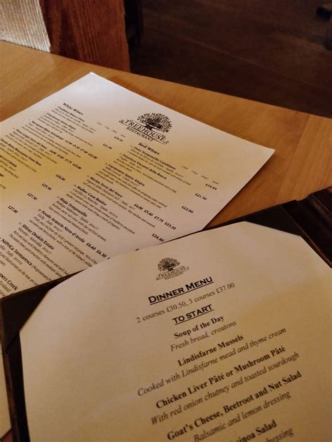 Menu at The Treehouse Restaurant, Alnwick