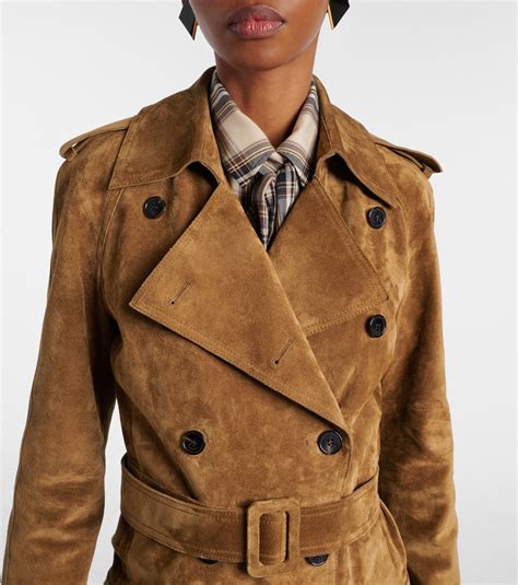 suede trench coat  brown saint laurent mytheresa