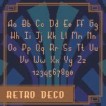 retro deco bitmap font opengameartorg