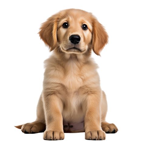 Adorable Golden Retriever Puppy Sitting With Curious Expression