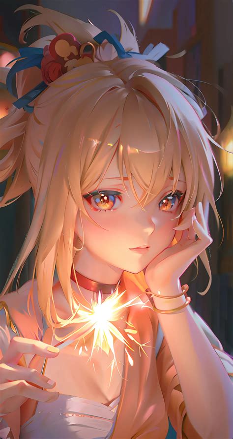 anime girl   spark   hand seaart ai