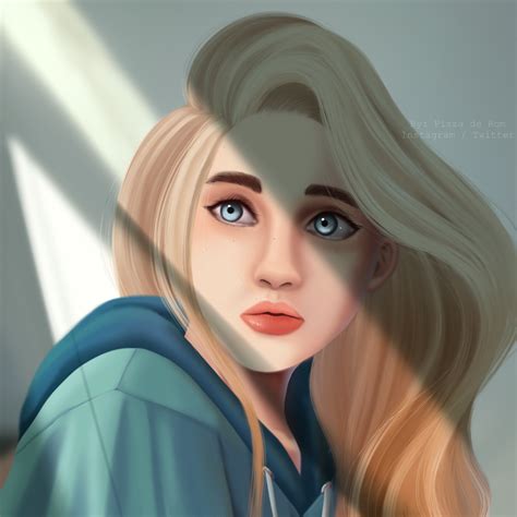 ArtStation - Girl with blue eyes and blonde hair