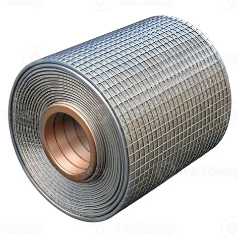 3D Render Rolled Metal Mesh Grid 53921508 PNG