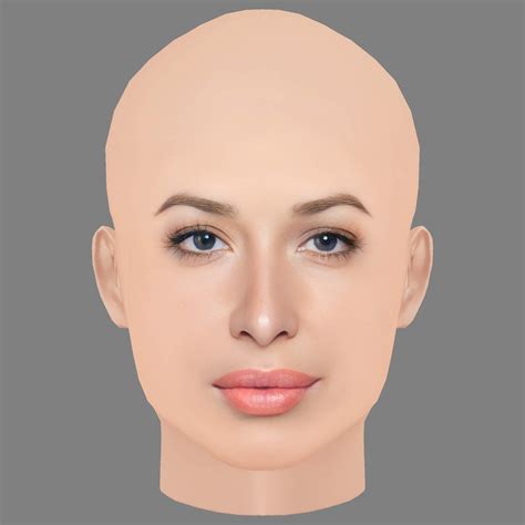 Giselle Itie Head no Hair Low Poly Head for Game - 3D Model by Nammichael
