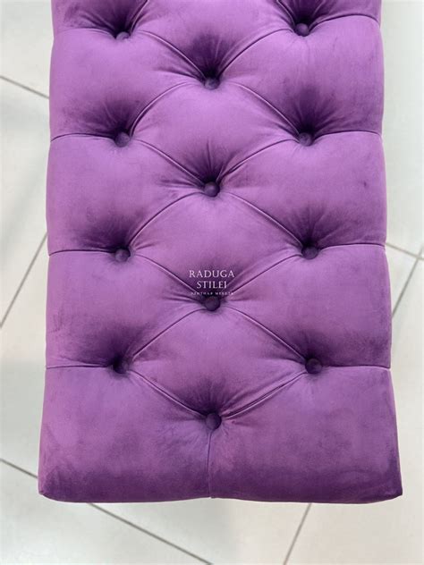 Банкетка из металла Loft Lux, золото металлик, фиолетовый велюр ...
