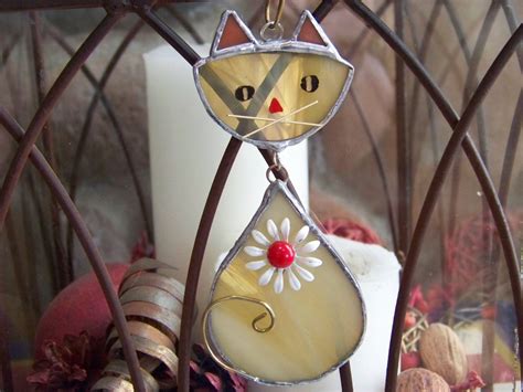 Stained Glass Cat Ornaments