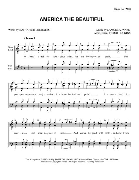 america the beautiful music sheet 4