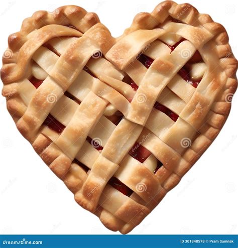 Heart-Shaped Apple Pie Clipart. Ai-Generated. Stock Photo