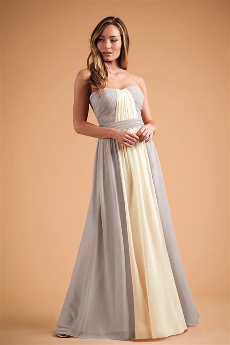 B223003 Two-Tone Strapless Sweetheart Floor Length Bridesmaid Dress