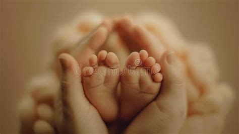 The Infant's Tiny Feet. AI Generated Stock Photo - Image of connection