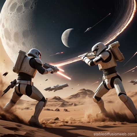 epic battle scene   outer ring forces stable diffusion