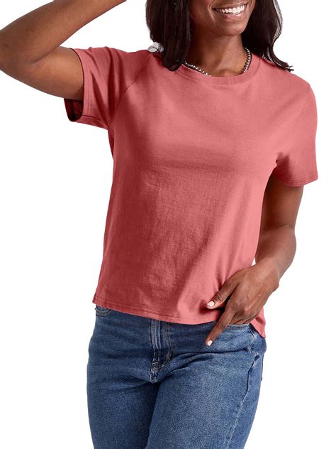 hanes essentials womens  shirt  cotton classic fit tee walmartcom
