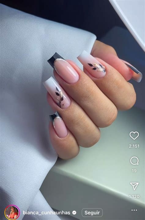 Unha De Fibra Decorada Branca - Unha de fibra branca decorada | Decoração alongamento de unhas ...
