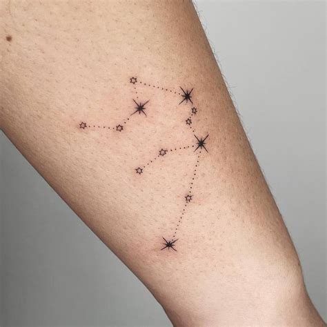 Minimalistic style Aquarius constellation tattoo done
