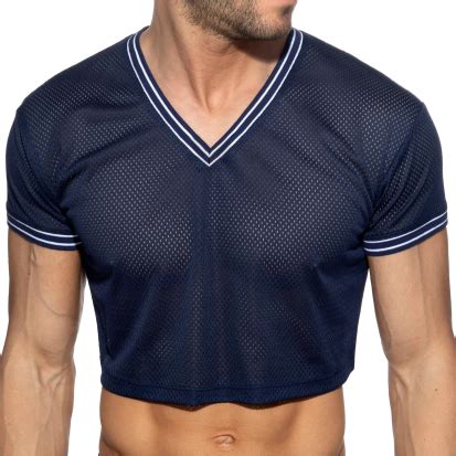 addicted slam mesh crop top navy inderwear