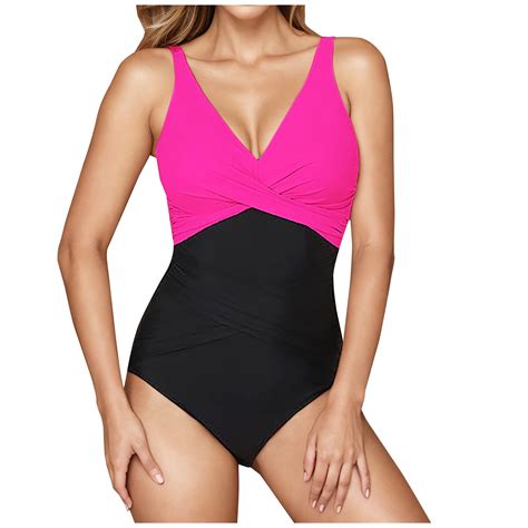 Clearance Swimsuits for Women Plus Size Color Block Swimsuit for Women