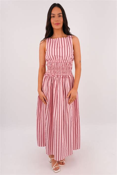 seth maxi dress pink stripe