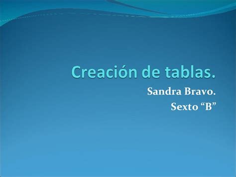 Creación de tablas