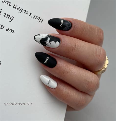 Black Matte Almond Nails