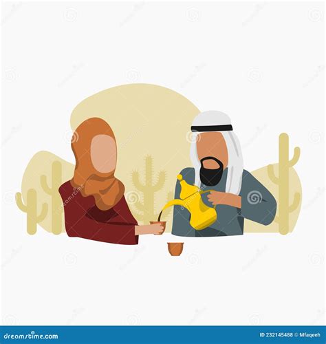 Arab Man His Wife Stock Illustrations – 19 Arab Man His Wife Stock
