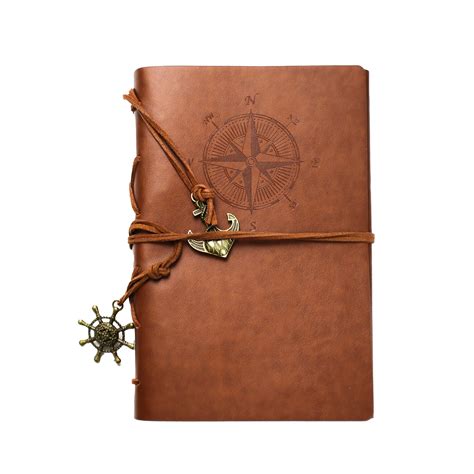 Bocideal( T M) New Design Leather Cover Notebook Vintage Style Journal Nautical Diary ( Brown) 4