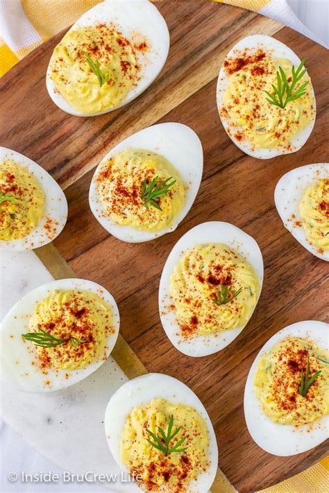 Dill Pickle Deviled Eggs - adding diced pickles and smoked paprika adds a delicious flavor to ...