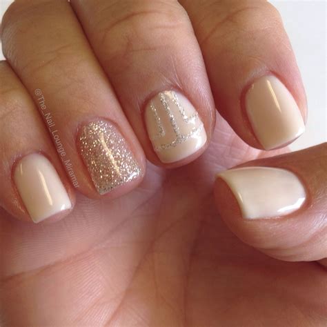 Simple nude & glitter gel nail art design | Nude nail designs, Glitter