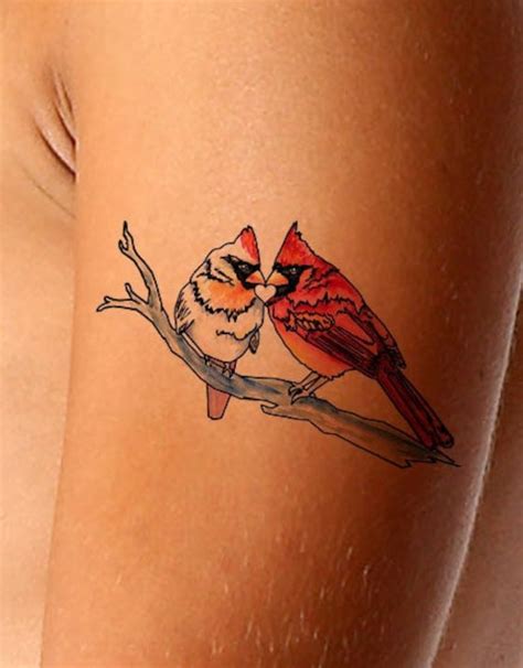 Cardinal Tattoo Bird Tattoo Pair of Cardinals Heart Tattoo - Etsy