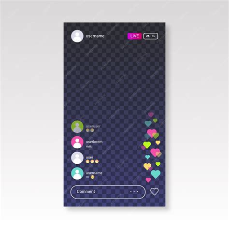 라이브 스트리밍 인스 타 그램 인터페이스 | 무료 벡터