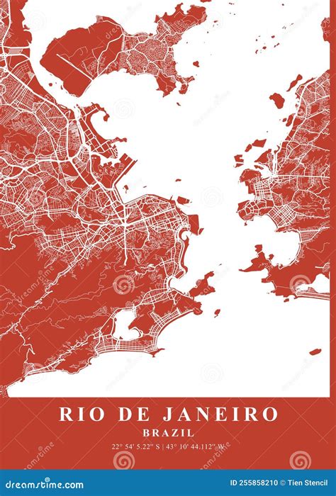 карта рио-де-жанейро-брасль Иллюстрация штока - иллюстрации ...