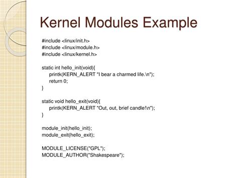kernel modules  device drivers powerpoint