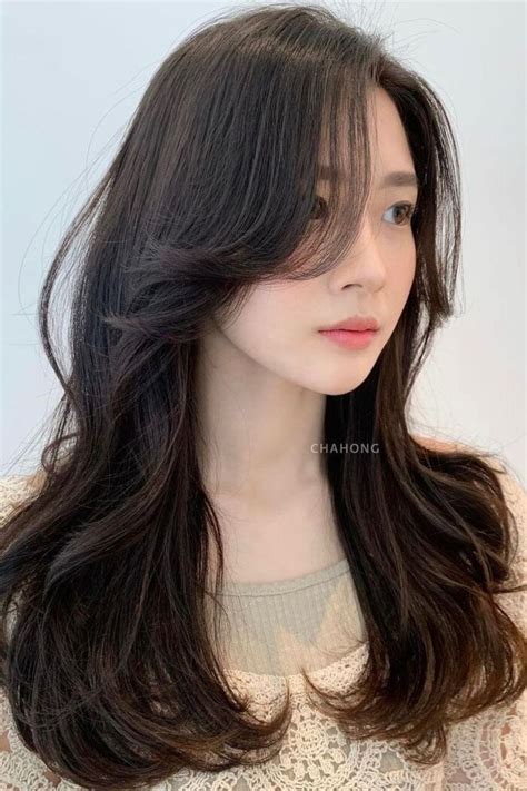 Curtain hairstyle Korean | Long hair cuts, Hairstyles haircuts, Long